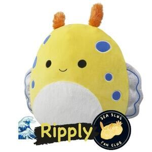 Squishmallows Original 14 in. Ripply Yellow Spotted Sea Slug Soft Stuffed Plush